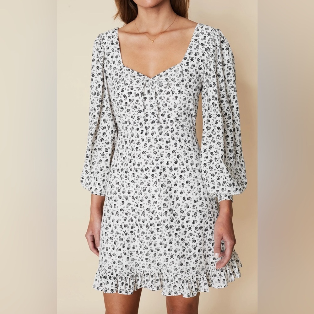 Faithfull the Brand Calla Mini Dress  - Revolve  - Floral Long Sleeve